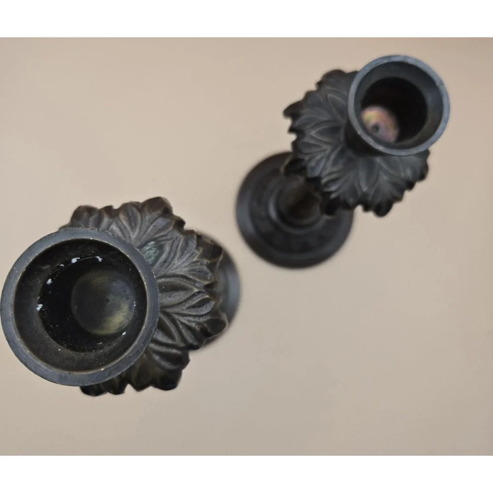 Brass Palm Candel Holders Two Sizes‎